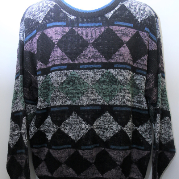 80's Vintage "PETER JON CLOTHING" Abstract Sweater - Picture 1 of 5